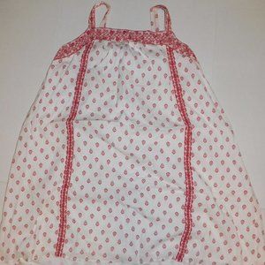 Tank Top White w/ Red Embroider